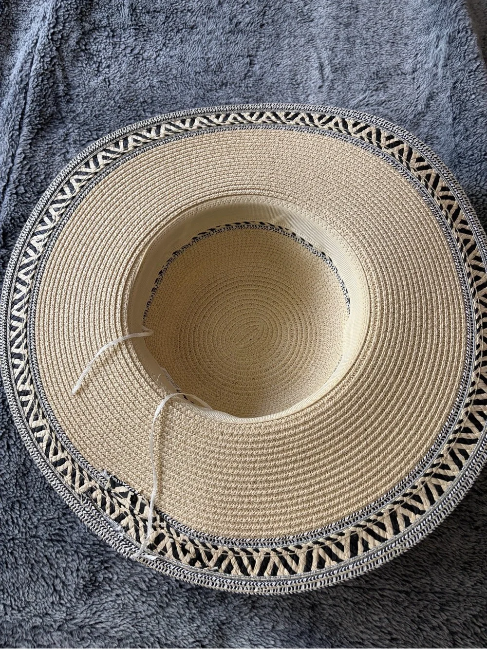 Wide Brim Straw Sun Hat - Beige